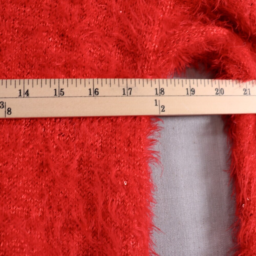 Gianni Bini Eyelash Sweater Womens L Red Sequin Accent Cozy Knit - Picture 14 of 15